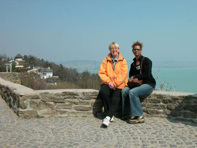 Leona and Sheelagh in Tihany